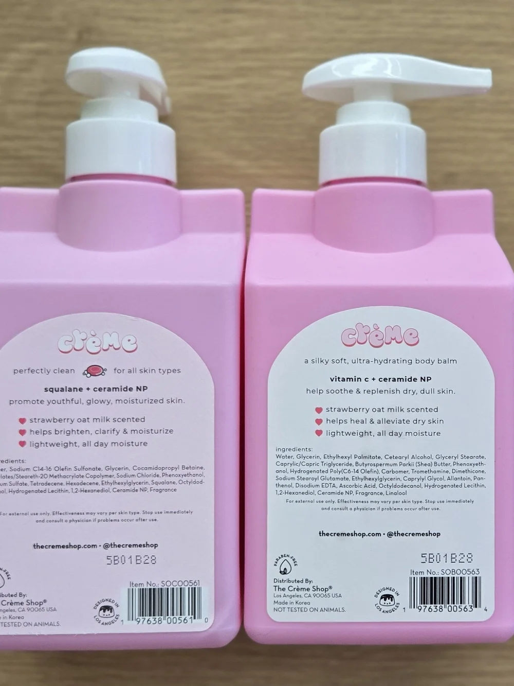 Crème Strawberry Oat Milk Pink Body Cleanser & Balm Duo